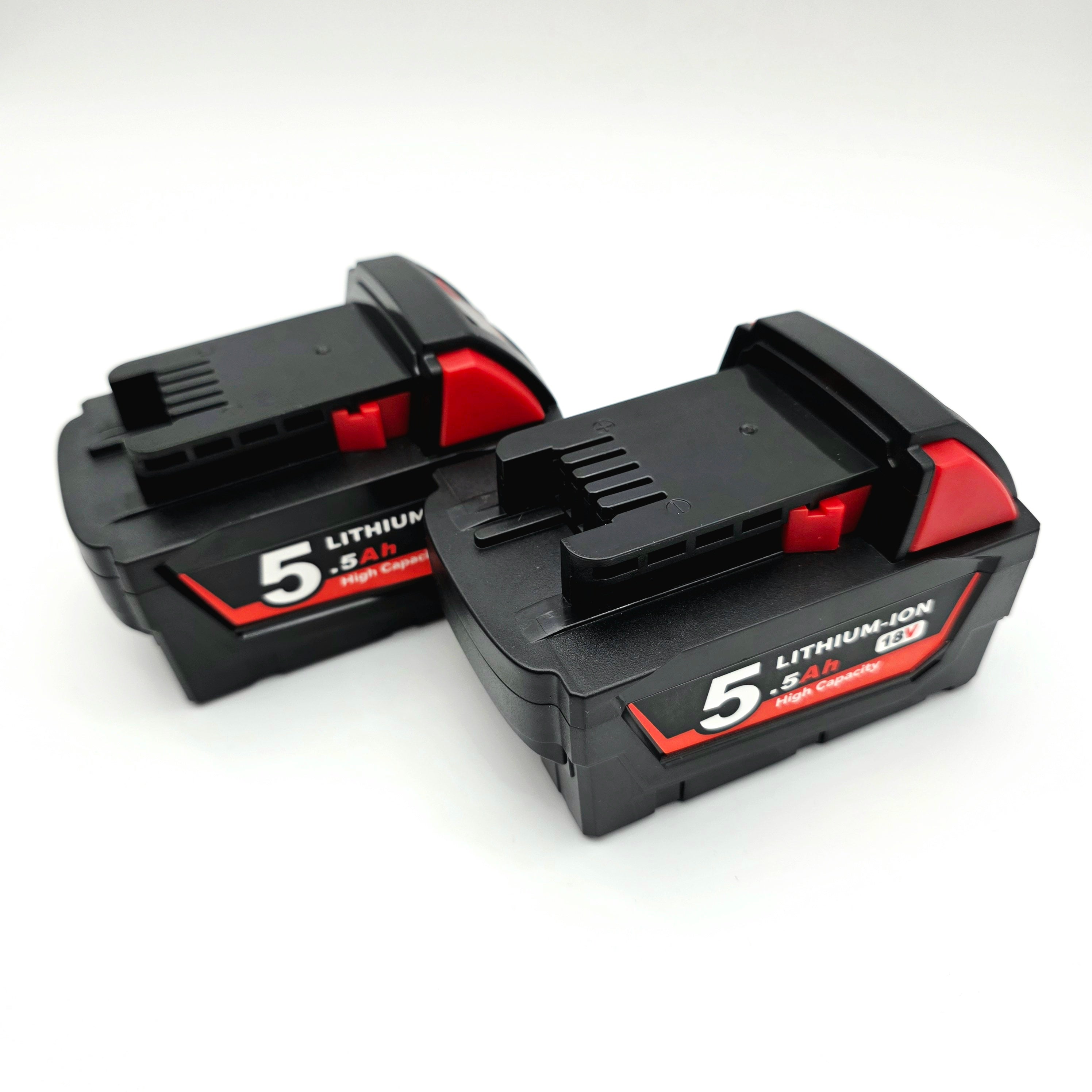 2st 5.5Ah ersättningsbatterier till Milwaukee M18