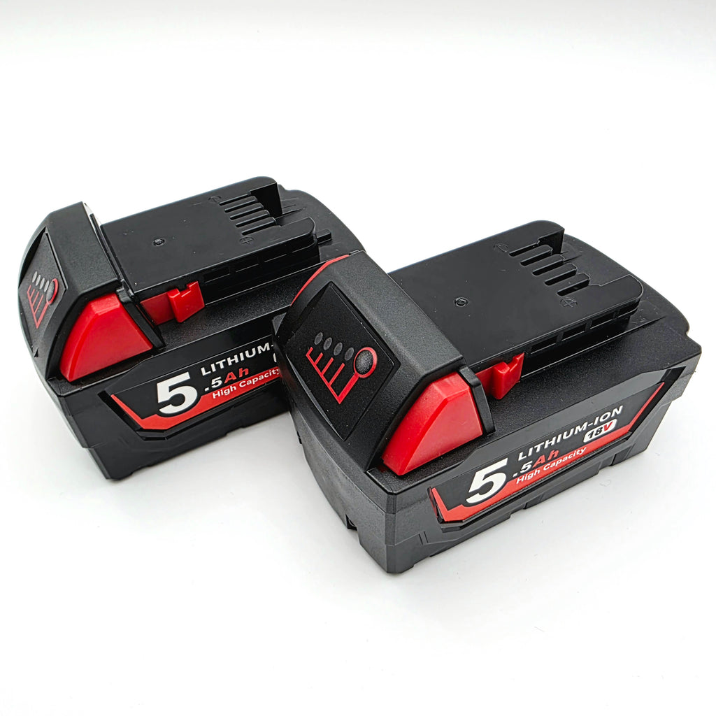 2st 5.5Ah ersättningsbatterier till Milwaukee M18
