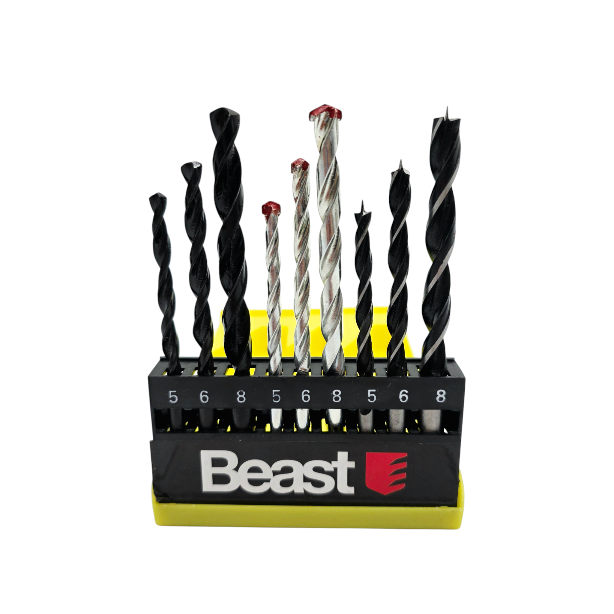 Borrsats | 9st | Trä, betong, metall